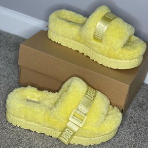 Fluffita Metal Buckle Fur Slides